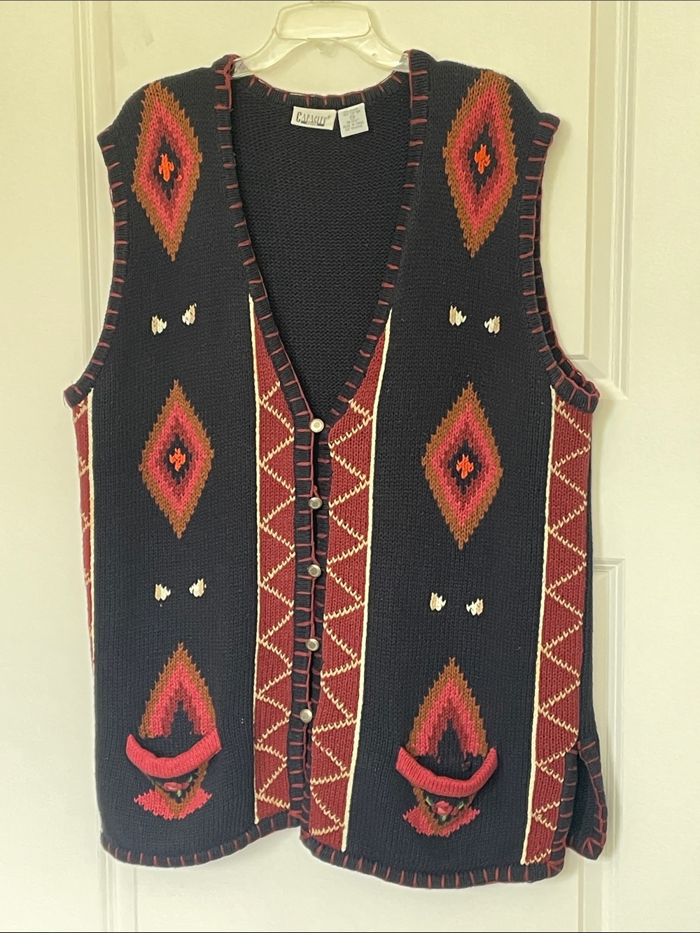 Vintage Capacity Aztec Sweater Vest 3X